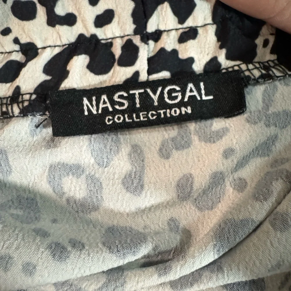 Nasty Gal Black and White Leopard Mini Skirt